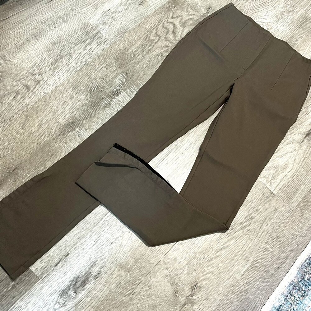 Zara Flat Front Khaki Brown Pants Size Medium